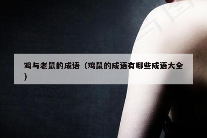 鸡与老鼠的成语（鸡鼠的成语有哪些成语大全）